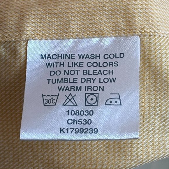 Cintas Casual Button Down Shirt Adults Large Yellow Cotton Comfort Business NWOT - Picture 8 of 10